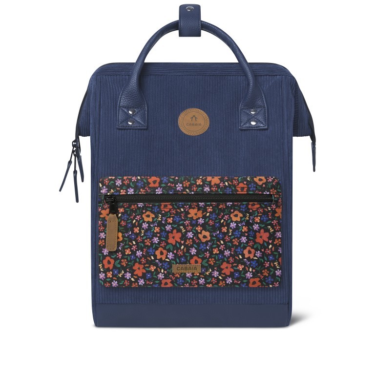 Rucksack Adventurer Medium Indianapolis mit zwei auswechselbaren Vortaschen Dunkelblau, Farbe: blau/petrol, Marke: Cabaia, EAN: 3701328389767, Abmessungen in cm: 27x41x16, Bild 2 von 10