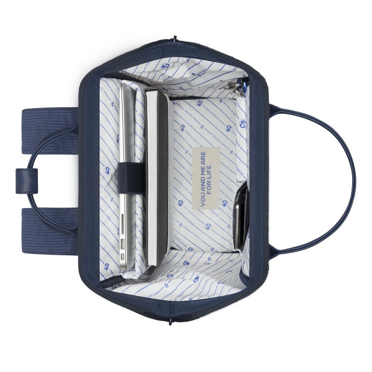 Rucksack Adventurer Medium Indianapolis mit zwei auswechselbaren Vortaschen Dunkelblau, Farbe: blau/petrol, Marke: Cabaia, EAN: 3701328389767, Abmessungen in cm: 27x41x16, Bild 8 von 10