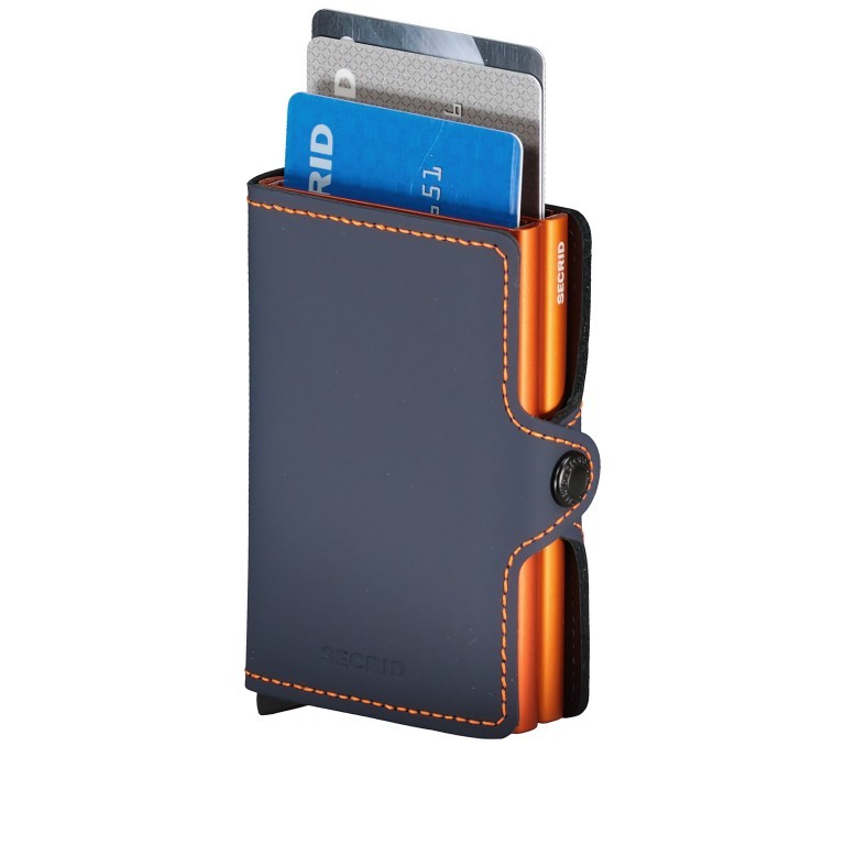 Geldbörse Twinwallet Matte Nightblue Orange, Farbe: blau/petrol, Marke: Secrid, EAN: 8718215284543, Abmessungen in cm: 7x10.2x2.5, Bild 4 von 4