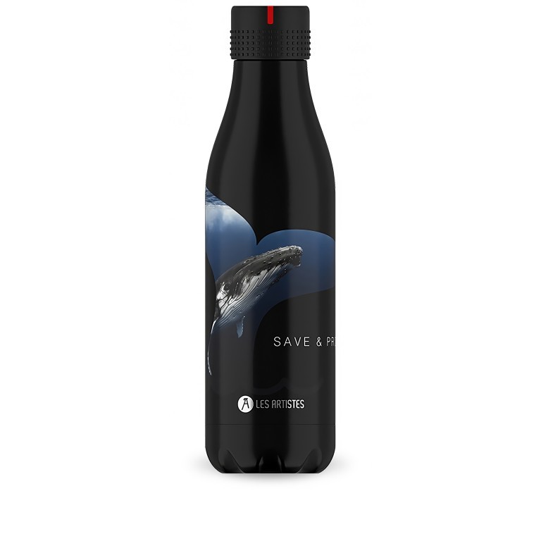 Trinkflasche Earth Save & Protect Volumen 500 ml Schwarz Blau, Farbe: blau/petrol, Marke: Les Artistes, EAN: 3614300043178, Bild 1 von 1