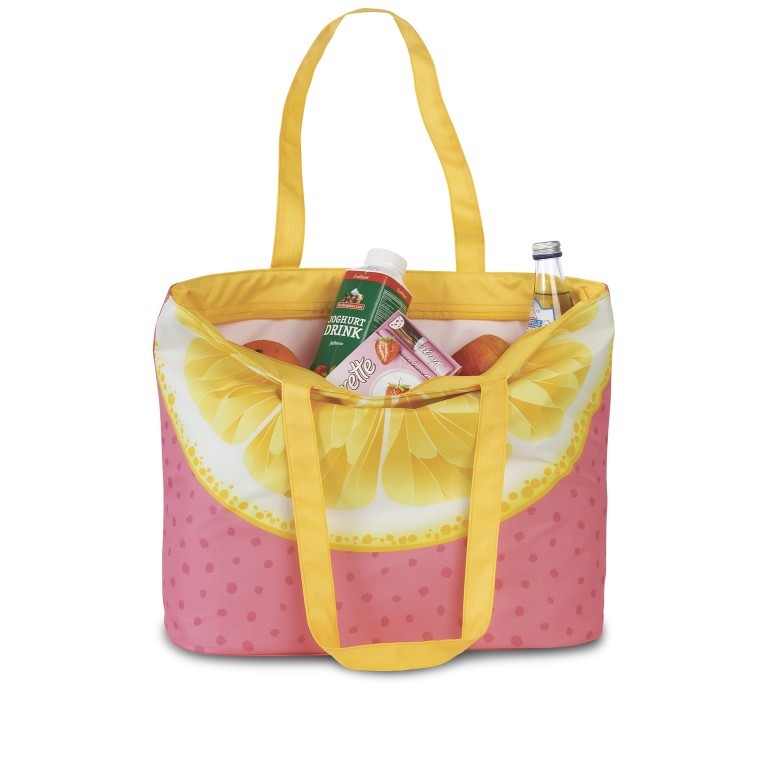 Badetasche mit Kühlfunktion Zitrone, Farbe: rosa/pink, Marke: Fabrizio, Abmessungen in cm: 48x34x15, Bild 2 von 2