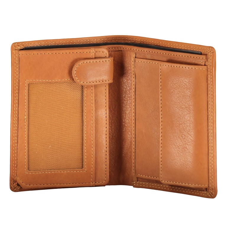 Geldbörse Kanada mit RFID-Schutz Cognac, Farbe: cognac, Marke: Blackbeat, EAN: 4066727004802, Abmessungen in cm: 9.5x12.5x3, Bild 4 von 5