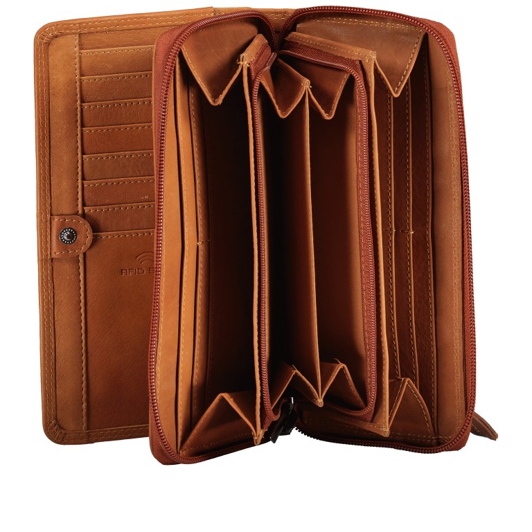 Geldbörse Kanada mit RFID-Schutz Cognac, Farbe: cognac, Marke: Blackbeat, EAN: 4066727004857, Abmessungen in cm: 20x10x3, Bild 5 von 5