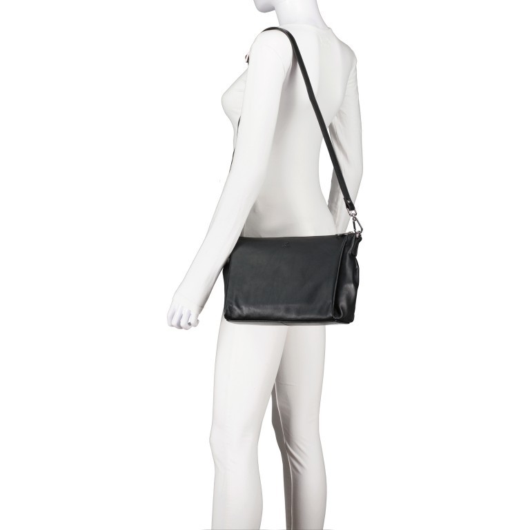 Umhängetasche Larissa Caroline Black, Farbe: schwarz, Marke: Adax, EAN: 5705483263519, Abmessungen in cm: 25x19.5x12, Bild 4 von 6