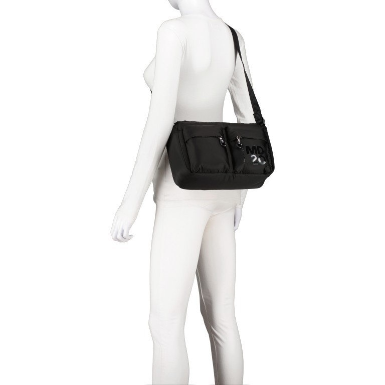 Umhängetasche MD20 Balloon ONTT5 Black, Farbe: schwarz, Marke: Mandarina Duck, EAN: 8032803840080, Abmessungen in cm: 29x17x13, Bild 5 von 6