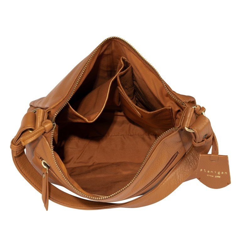 Umhängetasche Finja Shoulderbag Cognac, Farbe: cognac, Marke: Flanigan, EAN: 4066727005014, Abmessungen in cm: 24.5x22x9, Bild 8 von 9