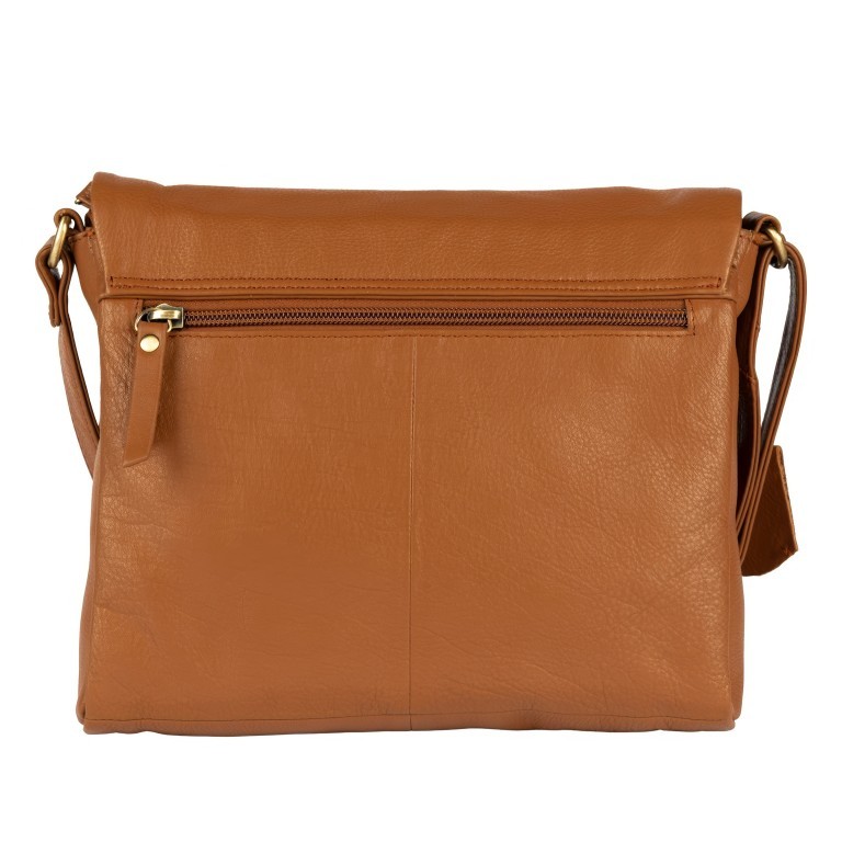 Umhängetasche Finja Satchelbag Cognac, Farbe: cognac, Marke: Flanigan, EAN: 4066727005038, Abmessungen in cm: 24.5x21.5x6.5, Bild 3 von 9