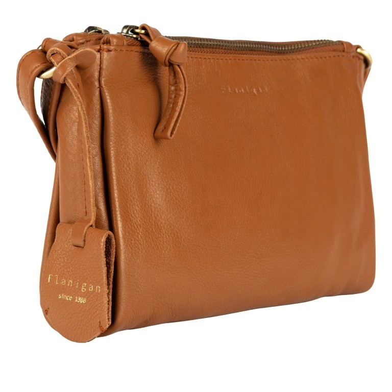 Umhängetasche Finja Crossbody Cognac, Farbe: cognac, Marke: Flanigan, EAN: 4066727005052, Abmessungen in cm: 20.5x14x4.5, Bild 2 von 9