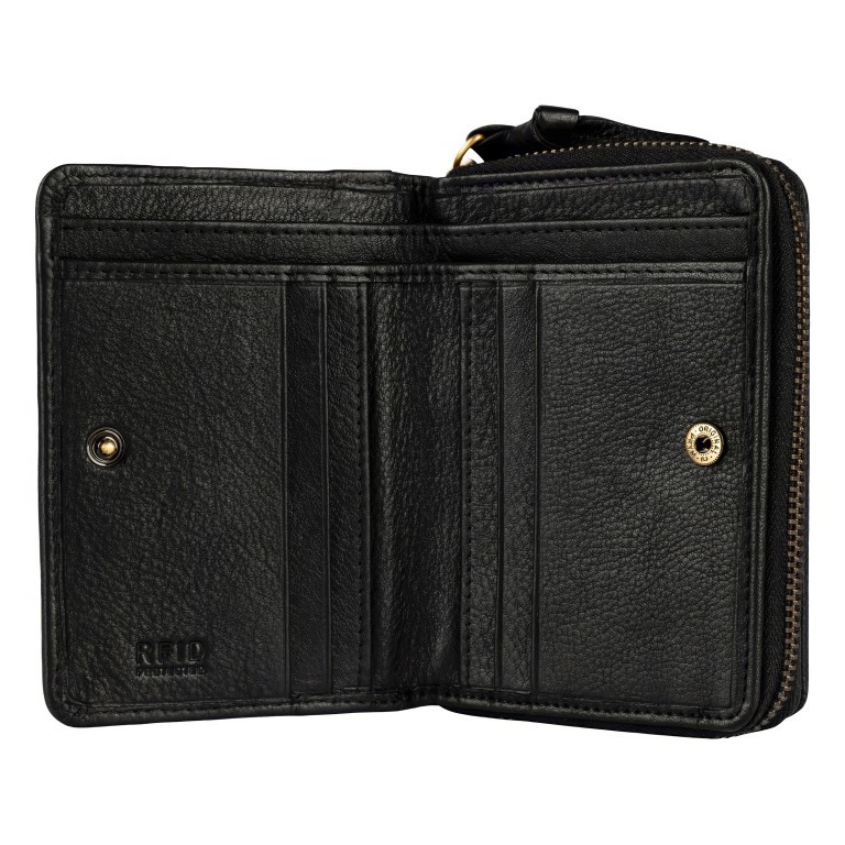 Geldbörse Finja Double Flap Wallet mit RFID-Schutz Black, Farbe: schwarz, Marke: Flanigan, EAN: 4066727005083, Abmessungen in cm: 12.5x9.5x2.7, Bild 4 von 6