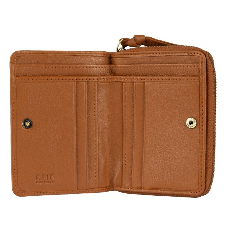 Geldbörse Finja Double Flap Wallet mit RFID-Schutz Cognac, Farbe: cognac, Marke: Flanigan, EAN: 4066727005090, Abmessungen in cm: 12.5x9.5x2.7, Bild 4 von 6