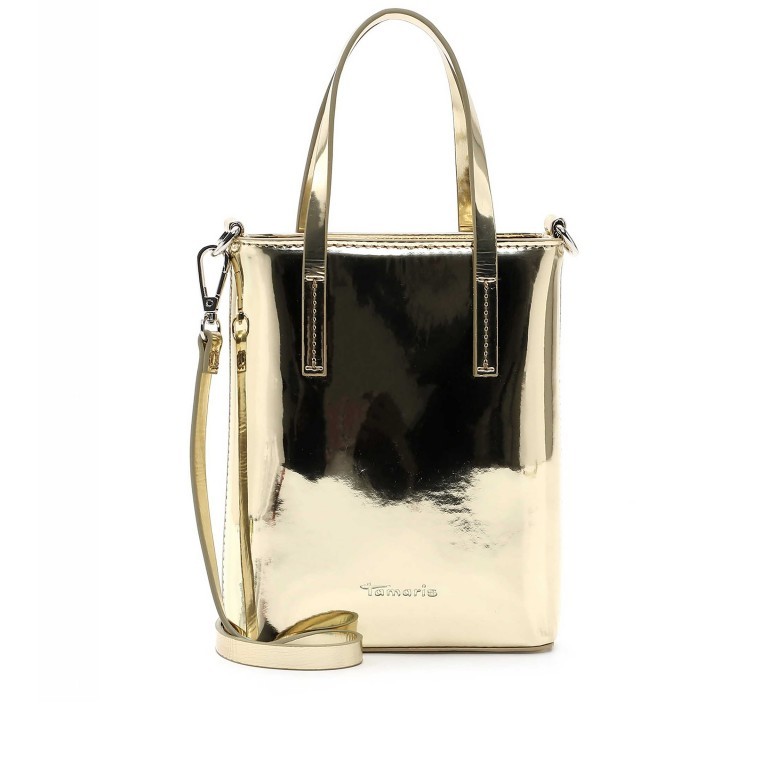 Handy- / Umhängetasche Christel Gold, Farbe: metallic, Marke: Tamaris, EAN: 4063512120969, Abmessungen in cm: 15x18.5x5.5, Bild 1 von 5