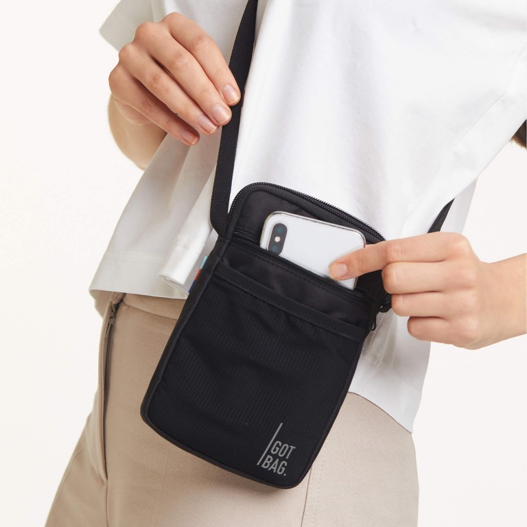 Umhängetasche Nano Bag Black, Farbe: schwarz, Marke: Got Bag, EAN: 4260483884955, Abmessungen in cm: 13x19x2, Bild 6 von 7
