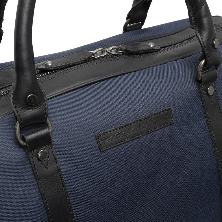 Reisetasche Washed Canvas & Wax Pull Up Tornio Navy, Farbe: blau/petrol, Marke: The Chesterfield Brand, EAN: 8719241108759, Abmessungen in cm: 53x30x27, Bild 8 von 8