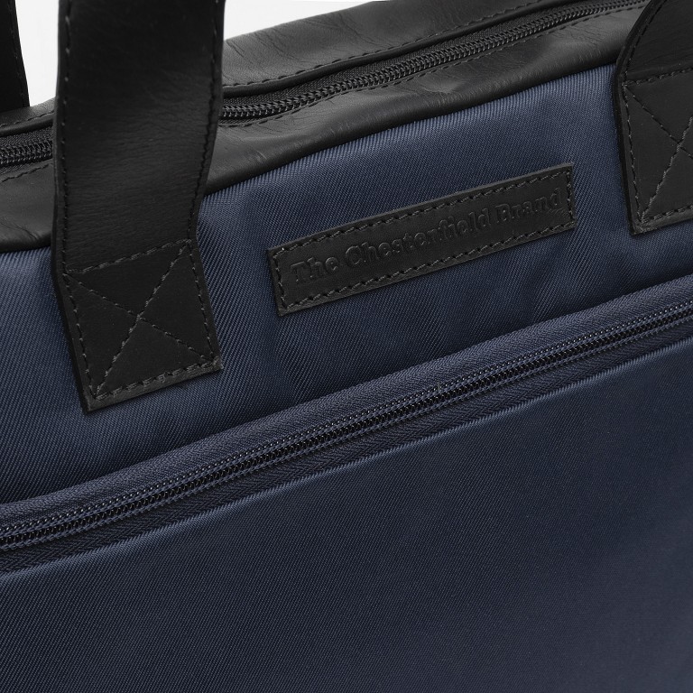 Aktentasche Nylon & Wax Pull Up Narvik Navy, Farbe: blau/petrol, Marke: The Chesterfield Brand, EAN: 8719241107912, Abmessungen in cm: 40x31x8, Bild 9 von 9