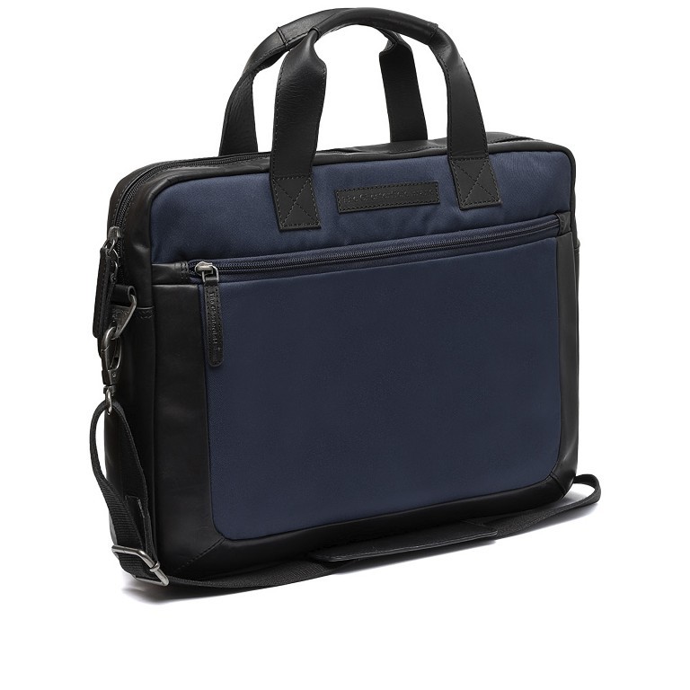 Aktentasche Nylon & Wax Pull Up Narvik Navy, Farbe: blau/petrol, Marke: The Chesterfield Brand, EAN: 8719241107912, Abmessungen in cm: 40x31x8, Bild 1 von 9