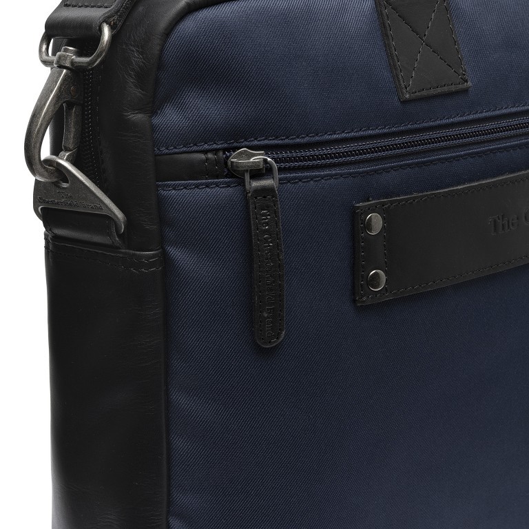 Aktentasche Nylon & Wax Pull Up Narvik Navy, Farbe: blau/petrol, Marke: The Chesterfield Brand, EAN: 8719241107912, Abmessungen in cm: 40x31x8, Bild 8 von 9