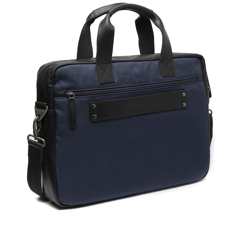 Aktentasche Nylon & Wax Pull Up Narvik Navy, Farbe: blau/petrol, Marke: The Chesterfield Brand, EAN: 8719241107912, Abmessungen in cm: 40x31x8, Bild 2 von 9