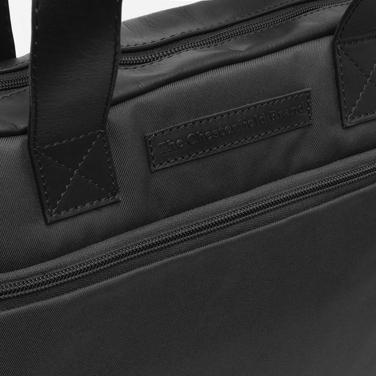 Aktentasche Nylon & Wax Pull Up Narvik Black, Farbe: schwarz, Marke: The Chesterfield Brand, EAN: 8719241107882, Abmessungen in cm: 40x31x8, Bild 9 von 9