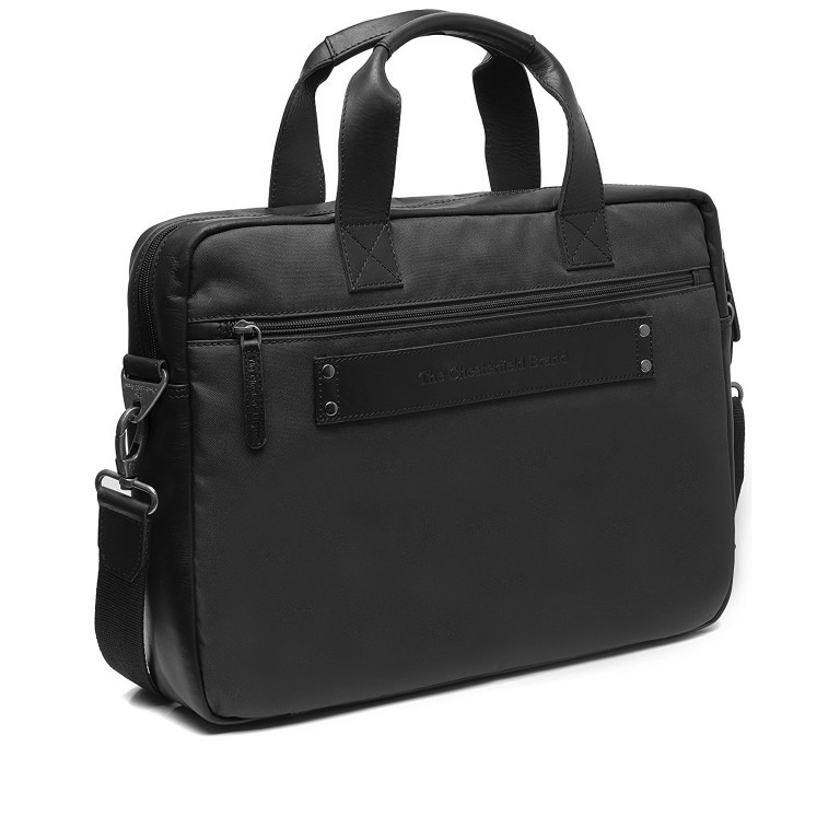 Aktentasche Nylon & Wax Pull Up Narvik Black, Farbe: schwarz, Marke: The Chesterfield Brand, EAN: 8719241107882, Abmessungen in cm: 40x31x8, Bild 2 von 9
