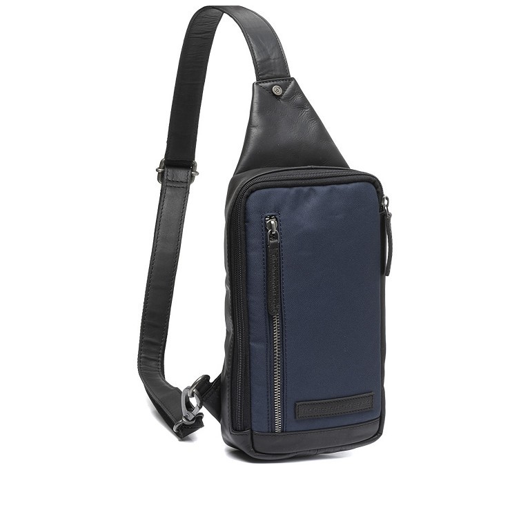 Umhängetasche Nylon & Wax Pull Up Salla Navy, Farbe: blau/petrol, Marke: The Chesterfield Brand, EAN: 8719241107554, Abmessungen in cm: 17x26x6, Bild 1 von 8