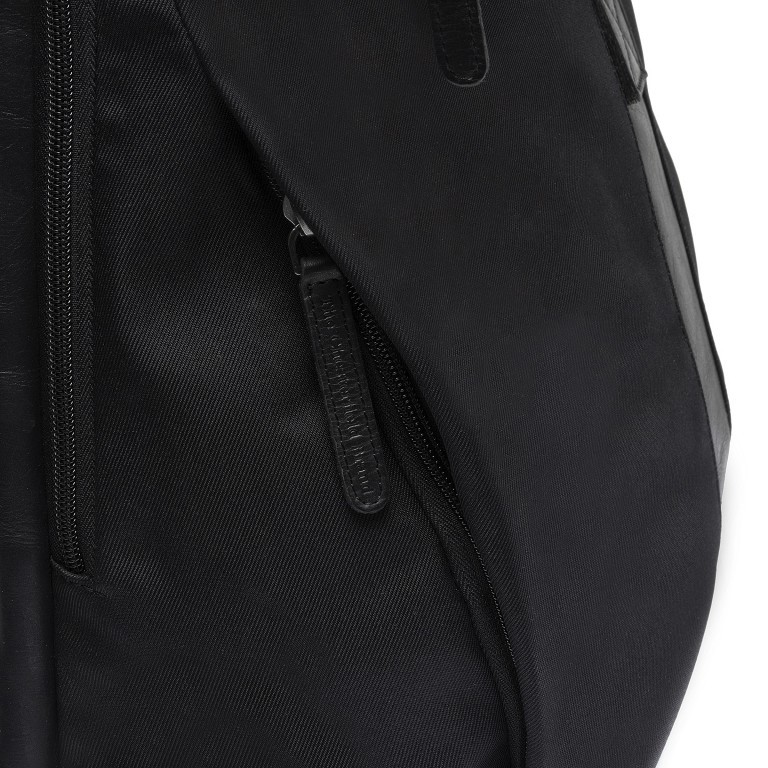 Rucksack Nylon & Wax Pull Up Trondheim Black, Farbe: schwarz, Marke: The Chesterfield Brand, EAN: 8719241107769, Abmessungen in cm: 34x41x15, Bild 2 von 8