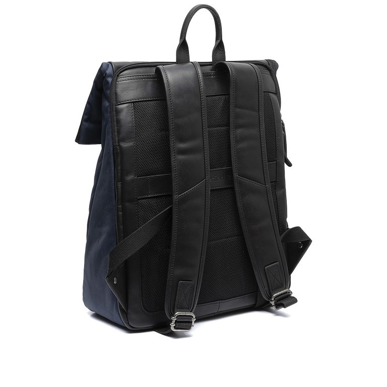 Rucksack Nylon & Wax Pull Up Trondheim Navy, Farbe: blau/petrol, Marke: The Chesterfield Brand, EAN: 8719241107790, Abmessungen in cm: 34x41x15, Bild 2 von 7