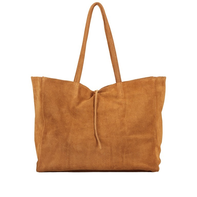 Shopper Velours Cognac, Farbe: cognac, Marke: Hausfelder Manufaktur, EAN: 4065646020887, Abmessungen in cm: 36.5x31x12.5, Bild 3 von 5