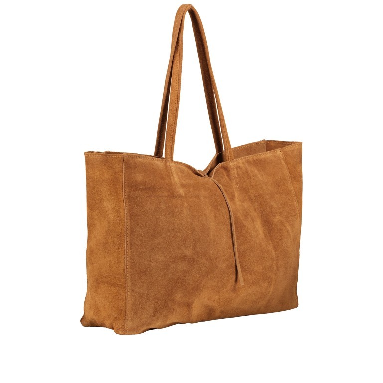 Shopper Velours Cognac, Farbe: cognac, Marke: Hausfelder Manufaktur, EAN: 4065646020887, Abmessungen in cm: 36.5x31x12.5, Bild 2 von 5