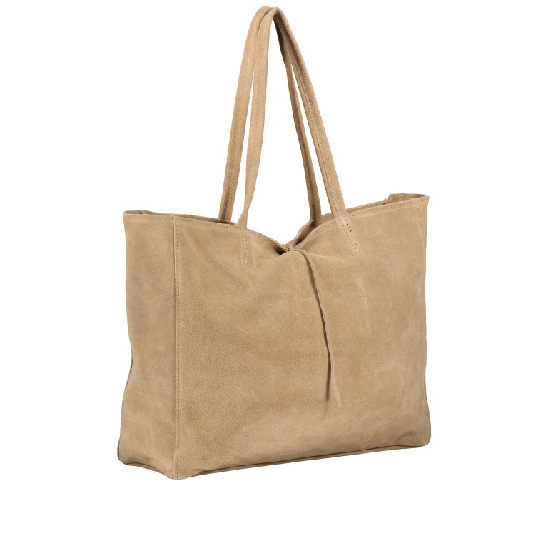 Shopper Velours Beige, Farbe: beige, Marke: Hausfelder Manufaktur, EAN: 4065646020917, Abmessungen in cm: 36.5x31x12.5, Bild 2 von 5