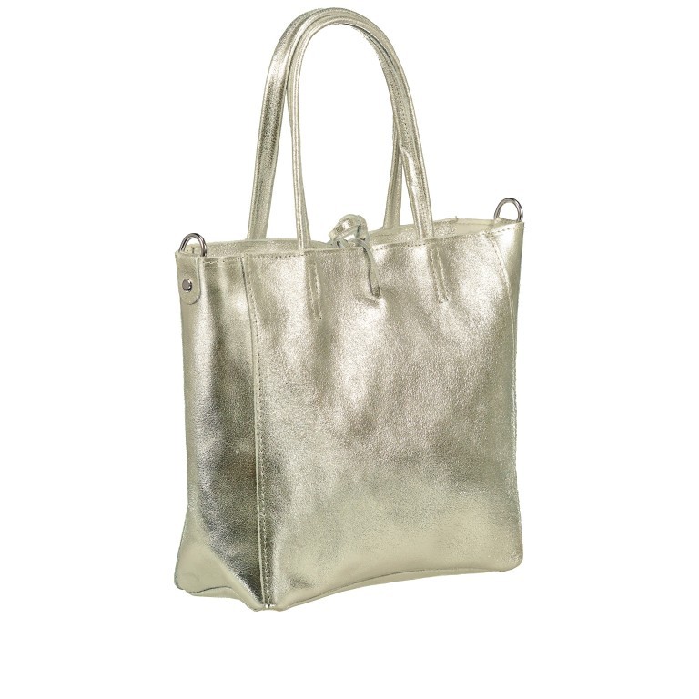 Handtasche Metallic Gold, Farbe: metallic, Marke: Hausfelder Manufaktur, EAN: 4065646020948, Abmessungen in cm: 23.5x23x8, Bild 2 von 7