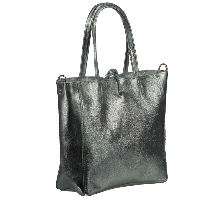 Handtasche Metallic Anthra, Farbe: anthrazit, Marke: Hausfelder Manufaktur, EAN: 4065646020955, Abmessungen in cm: 23.5x23x8, Bild 2 von 7