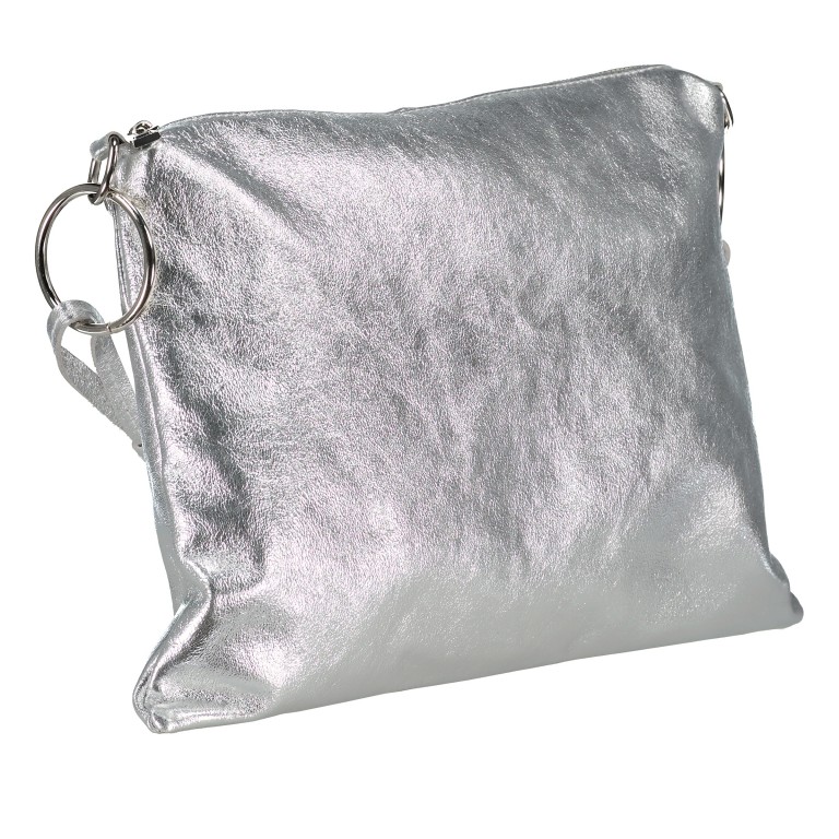 Umhängetasche Metallic Silber, Farbe: metallic, Marke: Hausfelder Manufaktur, EAN: 4065646021242, Abmessungen in cm: 35x25x1, Bild 2 von 8