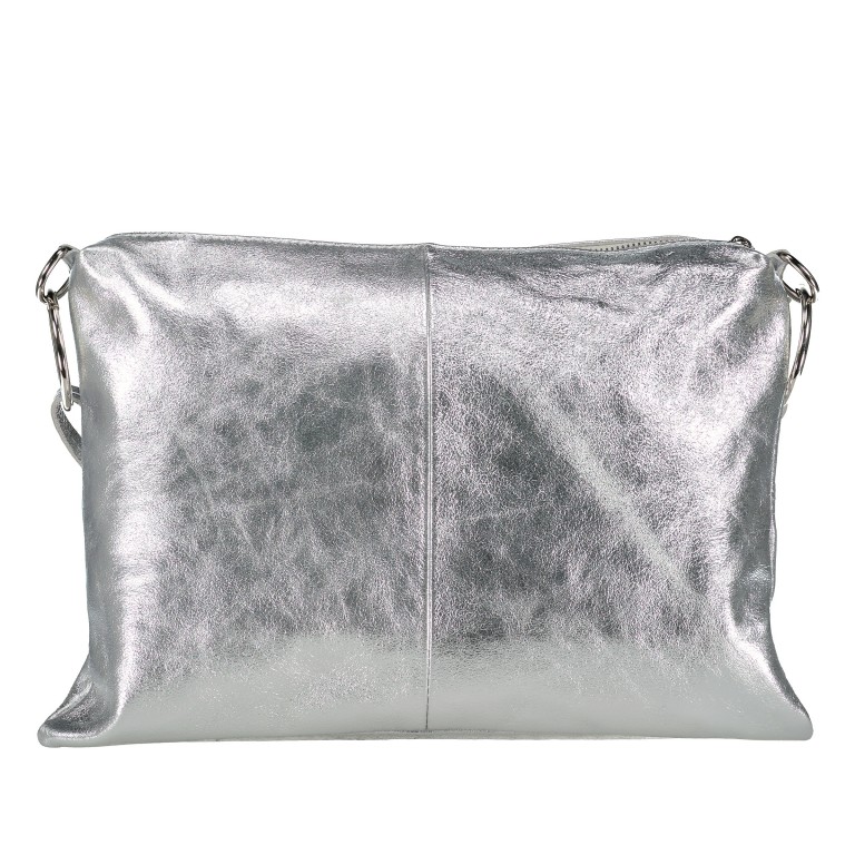 Umhängetasche Metallic Silber, Farbe: metallic, Marke: Hausfelder Manufaktur, EAN: 4065646021242, Abmessungen in cm: 35x25x1, Bild 3 von 8