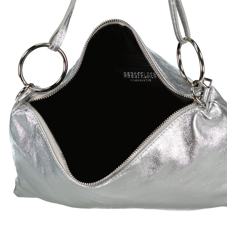 Umhängetasche Metallic Silber, Farbe: metallic, Marke: Hausfelder Manufaktur, EAN: 4065646021242, Abmessungen in cm: 35x25x1, Bild 8 von 8