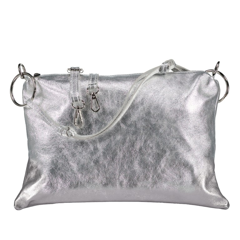 Umhängetasche Metallic Silber, Farbe: metallic, Marke: Hausfelder Manufaktur, EAN: 4065646021242, Abmessungen in cm: 35x25x1, Bild 1 von 8