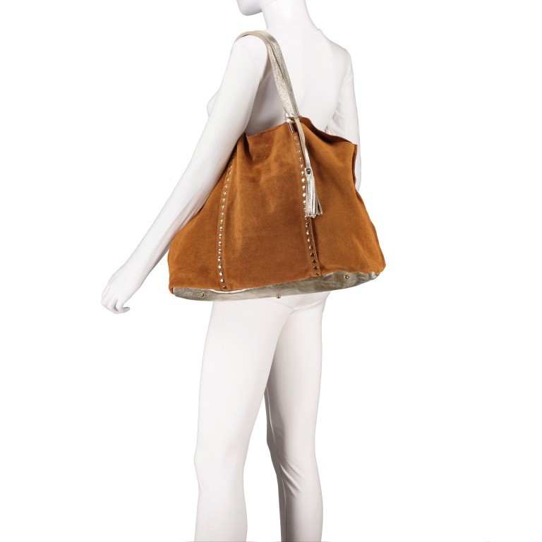 Tasche Cognac, Farbe: cognac, Marke: Hausfelder Manufaktur, EAN: 4065646021280, Abmessungen in cm: 45x35x11, Bild 4 von 5