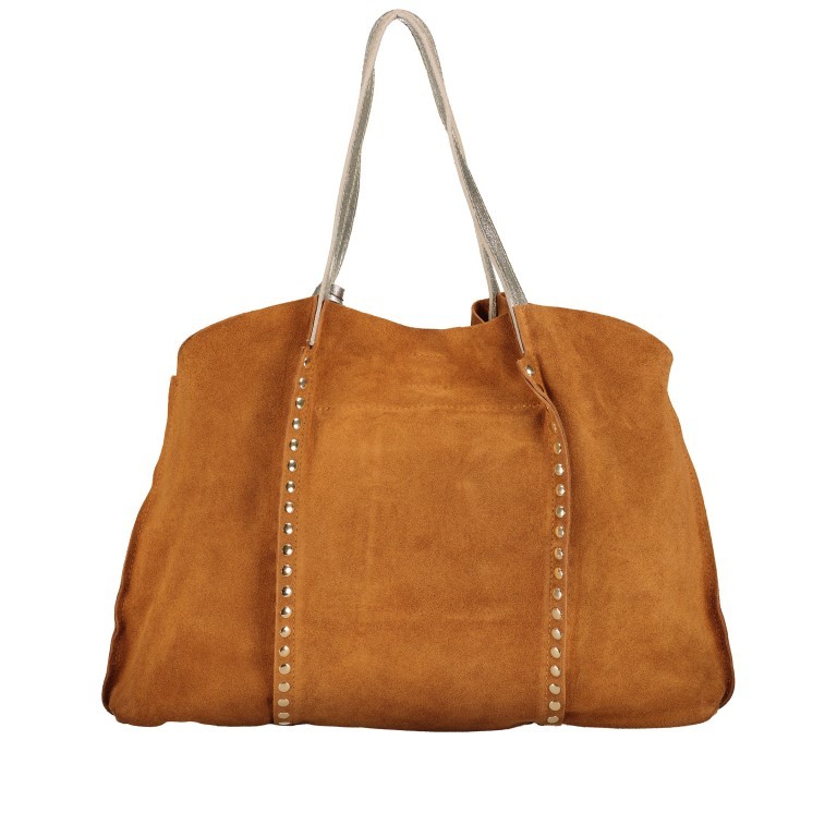 Tasche Velours Cognac, Farbe: cognac, Marke: Hausfelder Manufaktur, EAN: 4065646021280, Abmessungen in cm: 45x35x11, Bild 3 von 5