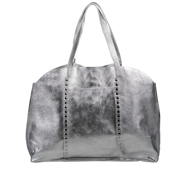 Tasche Metallic Silber, Farbe: metallic, Marke: Hausfelder Manufaktur, EAN: 4065646026698, Abmessungen in cm: 45x35x11, Bild 3 von 5