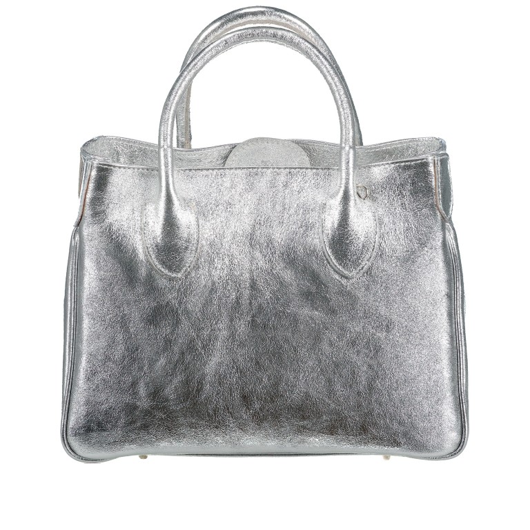 Handtasche Metallic Silber, Farbe: metallic, Marke: Hausfelder Manufaktur, EAN: 4065646021327, Abmessungen in cm: 30x23.5x12, Bild 3 von 7