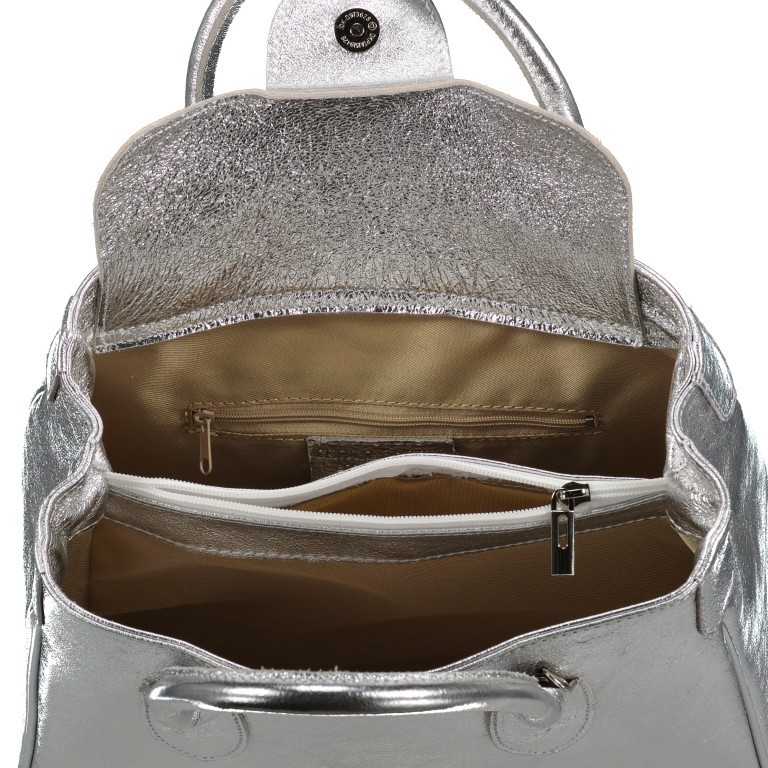 Handtasche Silber, Farbe: metallic, Marke: Hausfelder Manufaktur, EAN: 4065646021327, Abmessungen in cm: 30x23.5x12, Bild 7 von 7