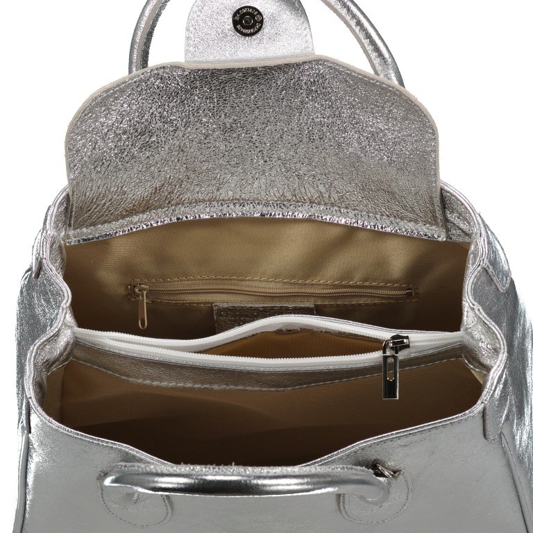 Handtasche Metallic Silber, Farbe: metallic, Marke: Hausfelder Manufaktur, EAN: 4065646021327, Abmessungen in cm: 30x23.5x12, Bild 7 von 7