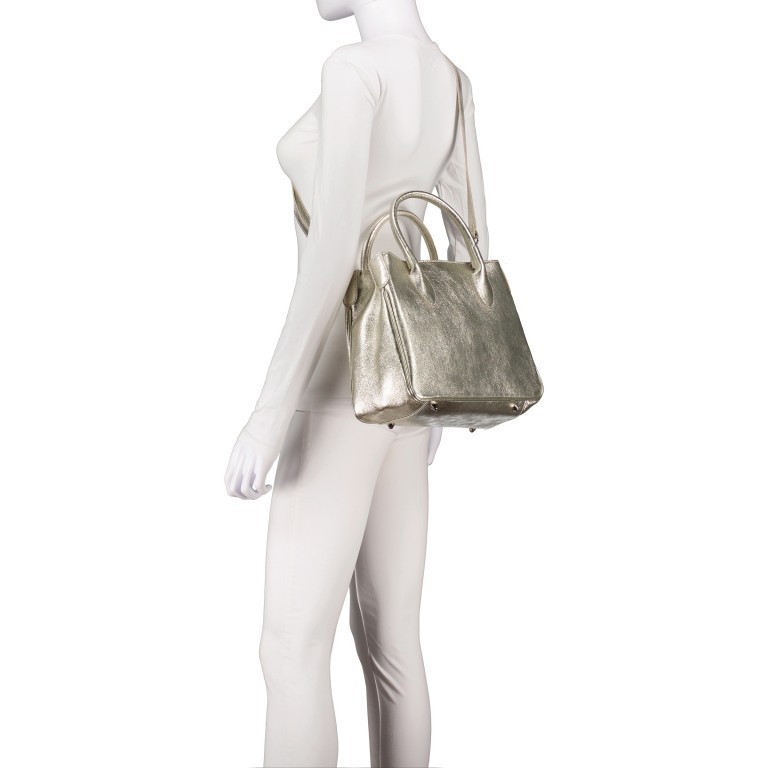 Handtasche Metallic Gold, Farbe: metallic, Marke: Hausfelder Manufaktur, EAN: 4065646021334, Abmessungen in cm: 30x23.5x12, Bild 6 von 7