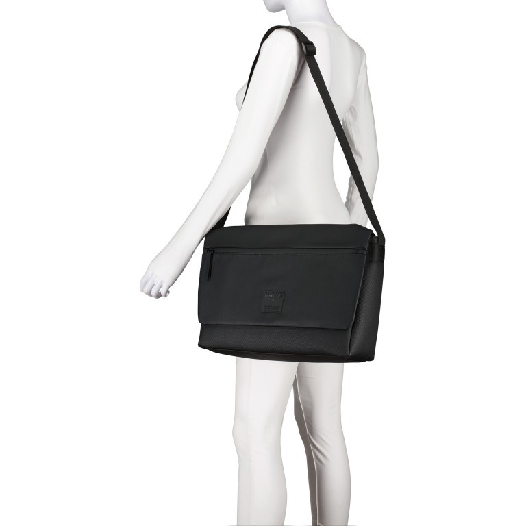 Kuriertasche Westferry Messenger Dorian LHF Black, Farbe: schwarz, Marke: Strellson, EAN: 4048835194590, Abmessungen in cm: 38x27x12, Bild 4 von 7