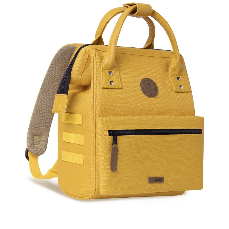 Rucksack Adventurer Small Marrakech mit zwei auswechselbaren Vortaschen Gelb, Farbe: gelb, Marke: Cabaia, EAN: 3701328346982, Abmessungen in cm: 23x32x13, Bild 4 von 10