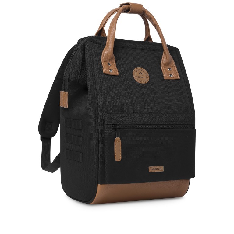 Rucksack Adventurer Medium Cologne mit zwei auswechselbaren Vortaschen Black, Farbe: schwarz, Marke: Cabaia, EAN: 3701328346319, Abmessungen in cm: 27x41x16, Bild 4 von 10