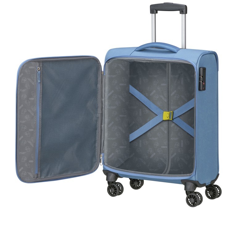 Koffer Air Wave Spinner S IATA-Maß Coronet Blue Lime, Farbe: blau/petrol, Marke: American Tourister, EAN: 5400520270849, Abmessungen in cm: 40x55x20, Bild 7 von 11