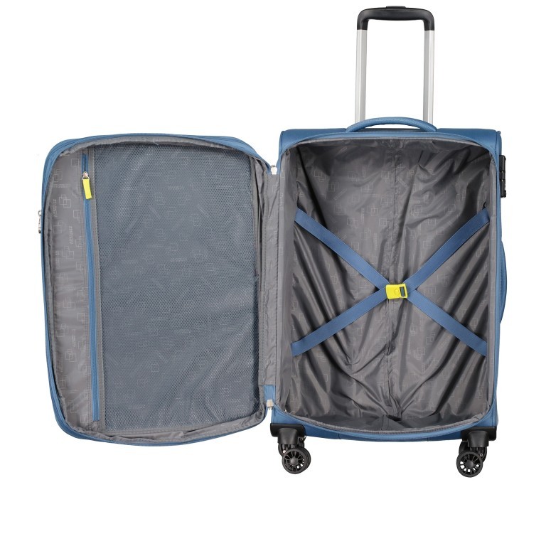 Koffer Air Wave Spinner M erweiterbar Coronet Blue Lime, Farbe: blau/petrol, Marke: American Tourister, EAN: 5400520270894, Abmessungen in cm: 44x68x28, Bild 8 von 12