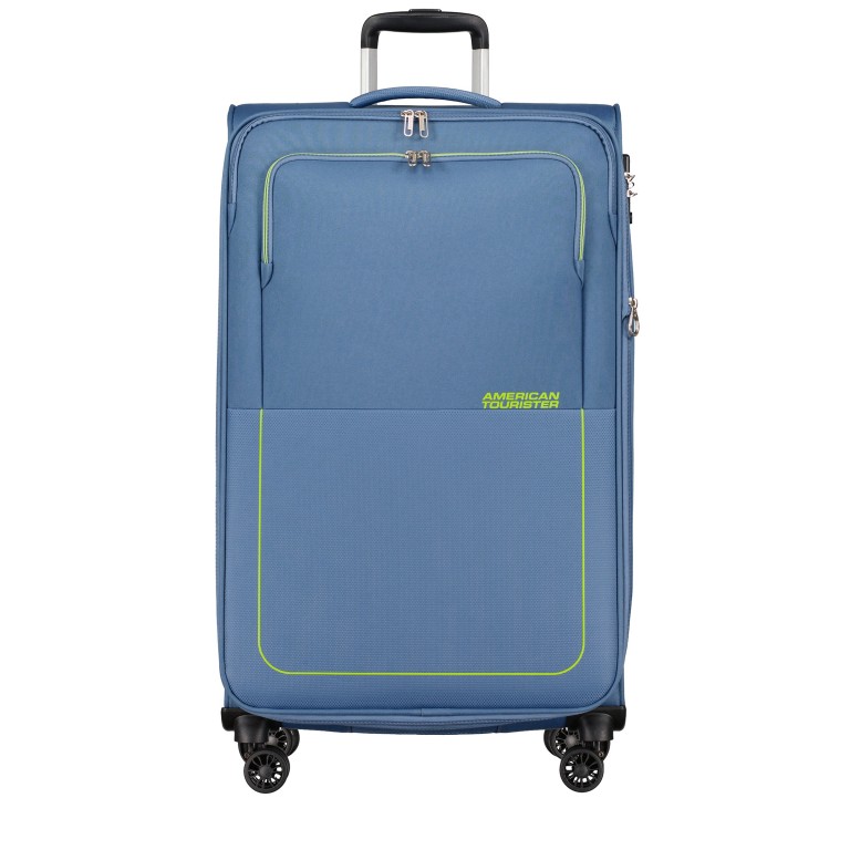 Trolley Air Wave Spinner L erweiterbar Coronet Blue Lime, Farbe: blau/petrol, Marke: American Tourister, EAN: 5400520270948, Abmessungen in cm: 45.5x80x32, Bild 1 von 12