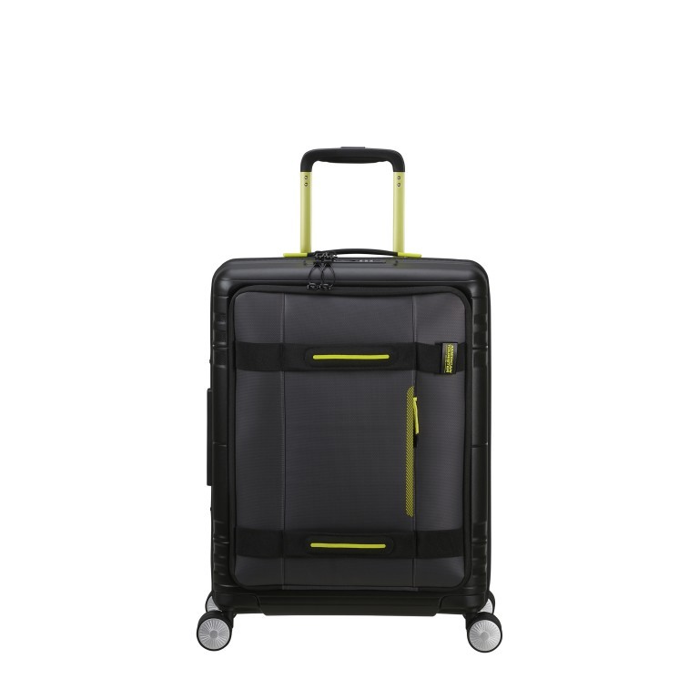 Handgepäck-Trolley Hello Cabin Spinner 55 Expandable Coated Black Lime, Farbe: schwarz, Marke: American Tourister, EAN: 5400520295569, Abmessungen in cm: 40x55x24.5, Bild 1 von 14