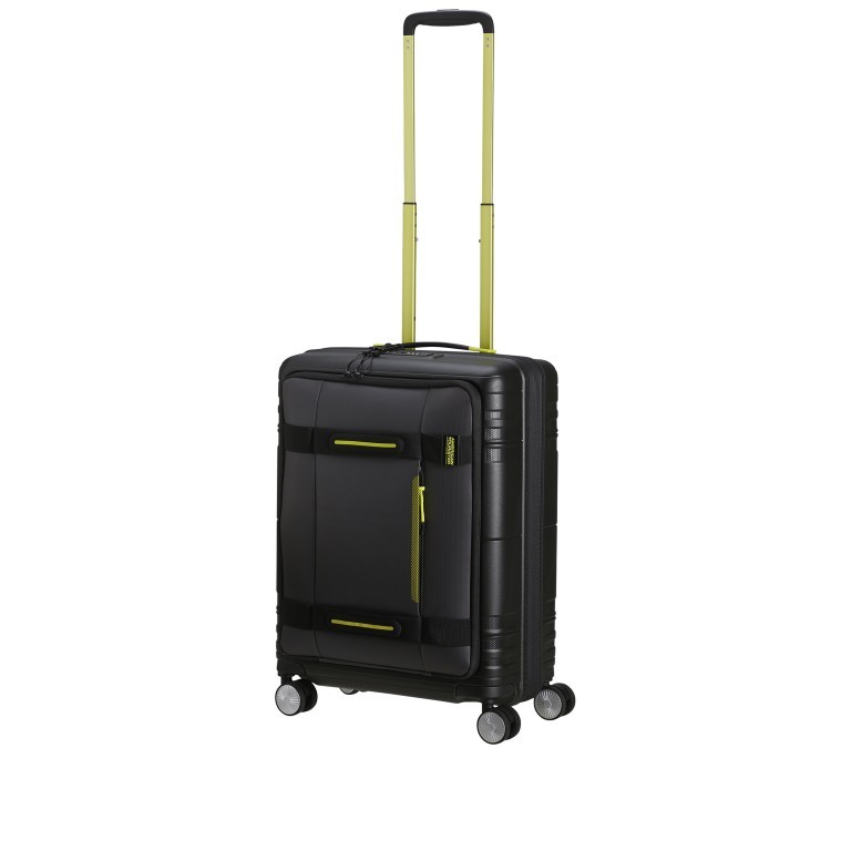Handgepäck-Trolley Hello Cabin Spinner 55 Expandable Coated Black Lime, Farbe: schwarz, Marke: American Tourister, EAN: 5400520295569, Abmessungen in cm: 40x55x24.5, Bild 7 von 14